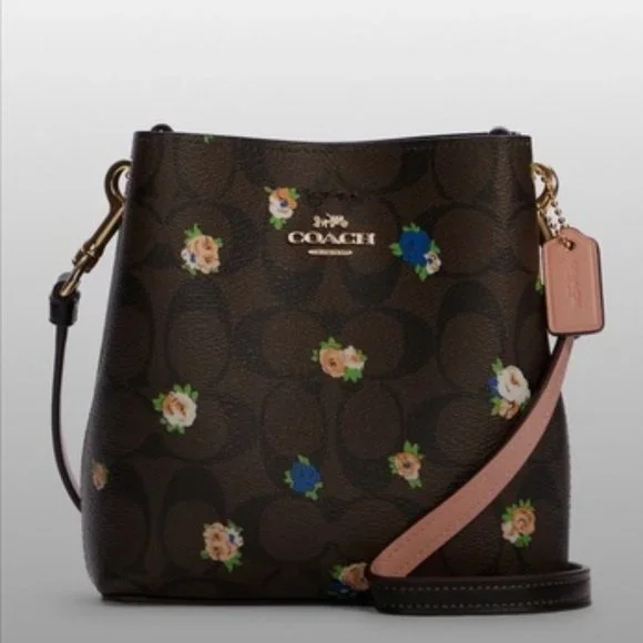 Coach Mini Town Bucket Bag In Signature Canvas With Vintage Mini Rose Print - Picture 1 of 4